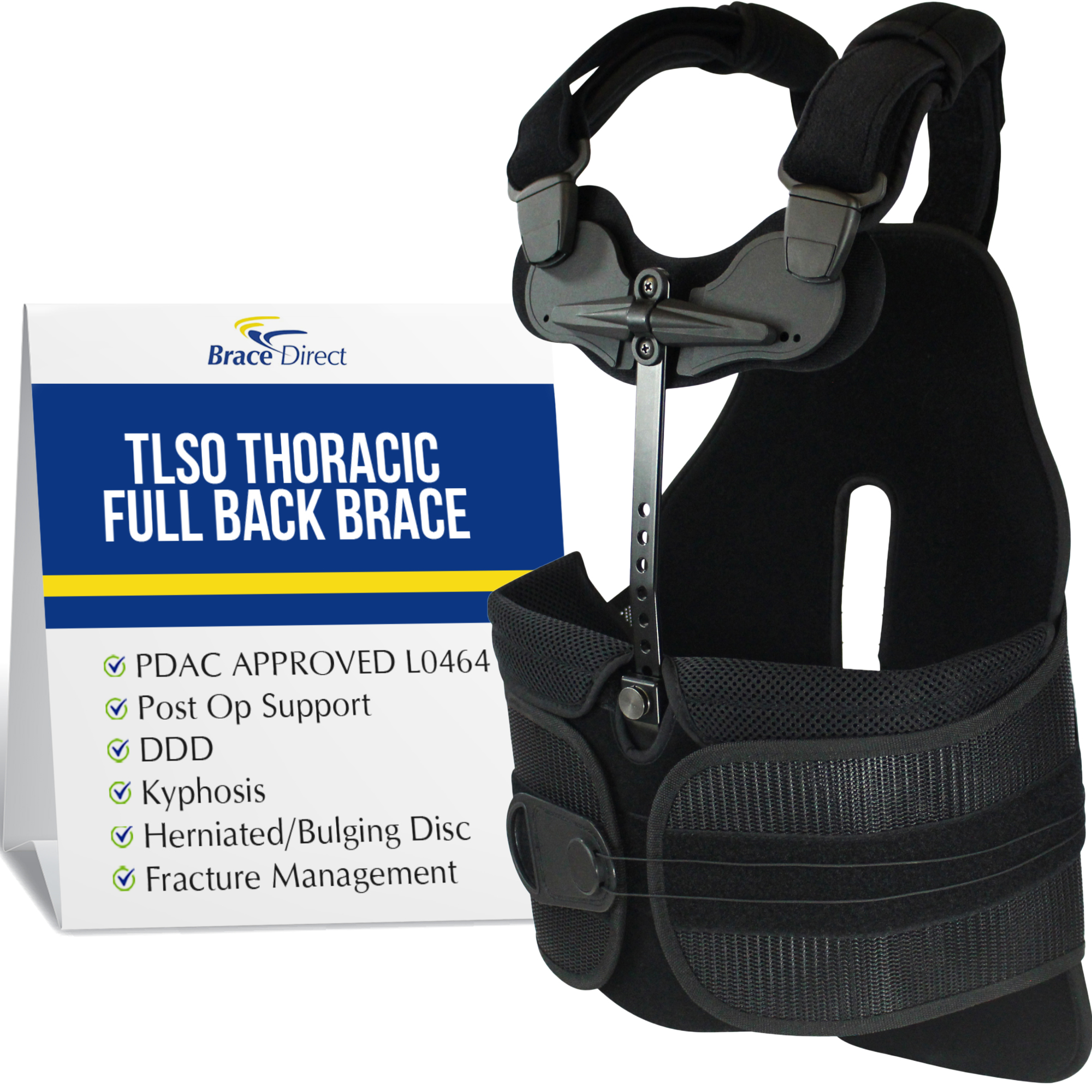 TLSO Thoracic Full Back Brace PDAC L0464 Pain Relief -Straightener